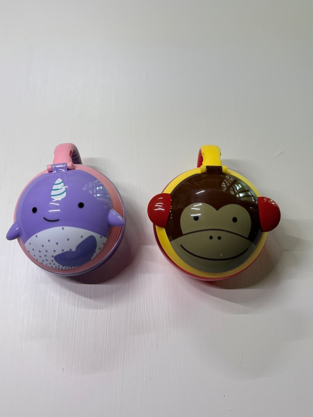 Skip Hop Zoo Snack Cups 2-Pack Monkey & Hippo No Spill Toddler - Picture 2 of 5
